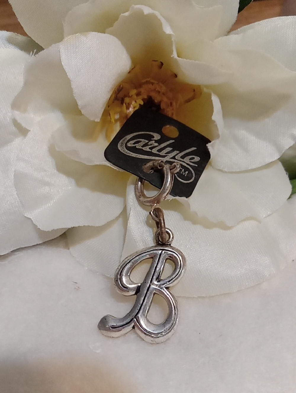 Casual Silver Letter B Charm by Carlyle Pendent Purse Zippers Brand New